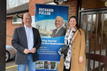 Richard with Cllr Phillippa Martin-Moran-Bryant at Great Barford Village Hall for drop-in surgery