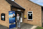 Richard outside St Andrew's Church Hall in Langford
