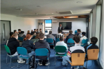 Richard speaking to students at Sharnbrook Academy