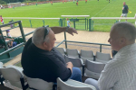 Richard talking to Waders' Chairman Maurice Donnington