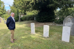 Richard paying his respects at the war graves in Biggleswade Cemetery