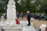 Richard laying a wreath at Bedford War Memorial to commemorate Operation Market Garden