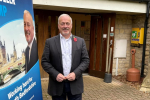 Richard outside Stagsden Village Hall
