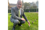 Richard planting remembrance stake