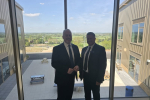 Richard Fuller and Principal Ian Daniel at Bedford Greenacre Independent School