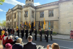 Richard Fuller at VE/VJ 80 Day commemoration outside the old Town Hall Bedford