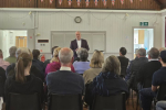 Richard Fuller MP addressing Broom Town Hall meeting