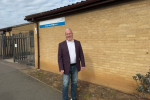 Richard Fuller MP outside Sandy Health Centre