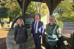 Richard Fuller MP on a tour of war graves at Kempston Cemetery in Kempston Rural