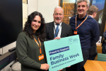 Richard Fuller MP with Sarah and Chris at Family Business UK event