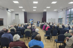 Richard Fuller MP at Bromham Village Hall addressing a public meeting