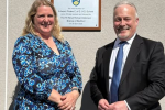 Richard Fuller MP with Miss Linington, Head Teacher, Edward Peake