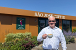 Richard enjoying a coffee at Sao Jose in Ravensden