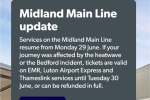 Midland Mainline resumes
