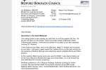 Screenshot of Mayor Tom Wootton's letter to Minister