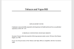 Screenshot of Tobacco and Vapes bill