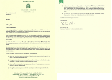 Letter to Bidwells re Great Denham Golf Course