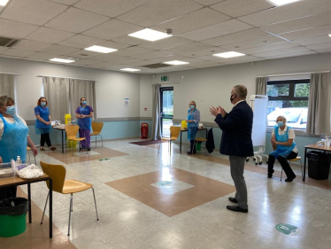 Richard thanking staff at Weatherley Centre Biggleswade