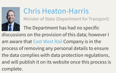 DfT Named Day Question