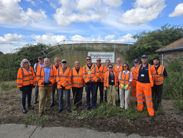 Richard Fuller MP and local councillors at Biggleswade Water Recycling Centre