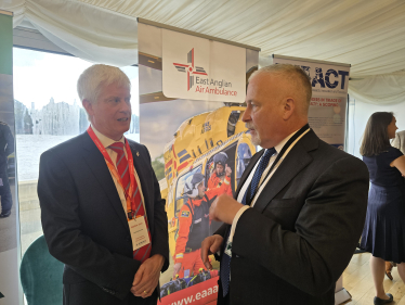 Richard Fuller MP with Matthew Jones, CEO of East Anglian Air Ambulance 