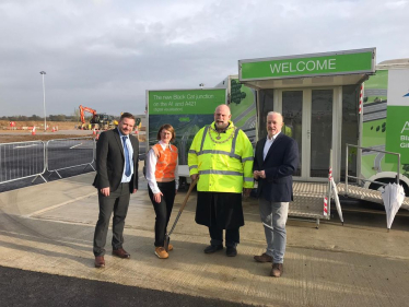 Richard at the formal start of works ceremony on the A428 Black Cat to Caxton Gibbet improvement scheme