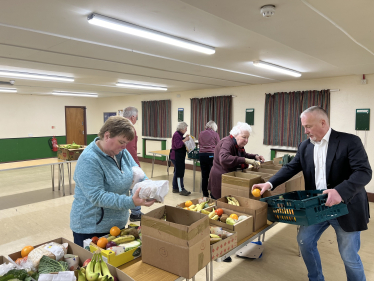 Richard at Veg Box Donation Scheme in Potton