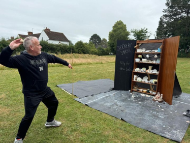 Richard enjoying the Carlton Fair Crockery Smash