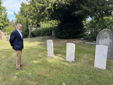 Richard paying his respects at the war graves in Biggleswade Cemetery