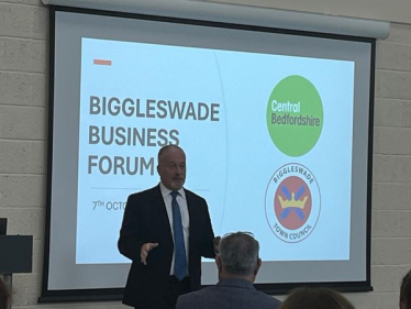 Richard speaking at Biggleswade Business Forum