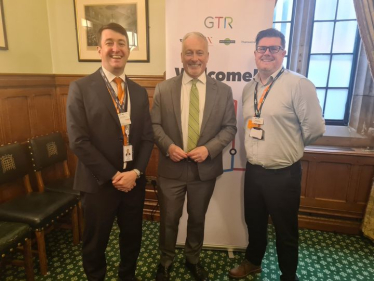 Richard in Parliament with Chris Fowler, Network Operations Director and Phil Hutchinson, Head of Strategic Planning at GTR.