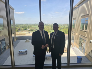 Richard Fuller and Principal Ian Daniel at Bedford Greenacre Independent School