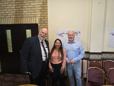 Richard Fuller MP with Bedford Borough Mayor Tom Wootton and Cllr Sharon Sira