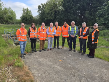 Richard with Parish Cllrs, Borough Cllr and Anglian Water at Riseley Water Recycling Centre