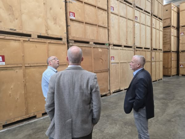 Richard Fuller MP at Clark & Rose Removals in Biggleswade