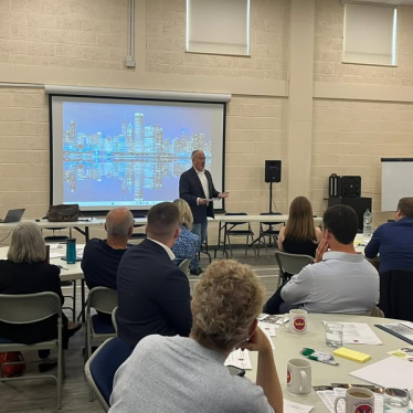 Richard Fuller MP addressing Biggleswade Business Forum July 2025