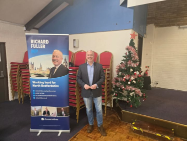 Richard Fuller MP at Cotton End Village Hall for drop-in surgery 