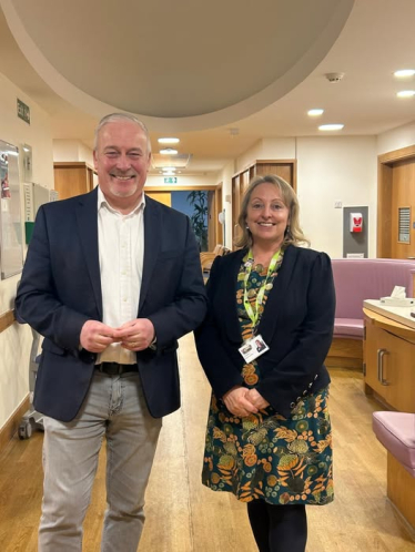 Richard with CEO of Keech Hospice Liz Searle
