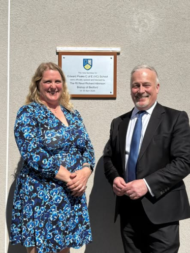 Richard Fuller MP with Miss Linington, Head Teacher, Edward Peake