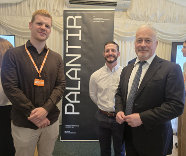 Richard Fuller MP with oe Cunningham from Palentir and Dan Stewart from Bedfordshire Police