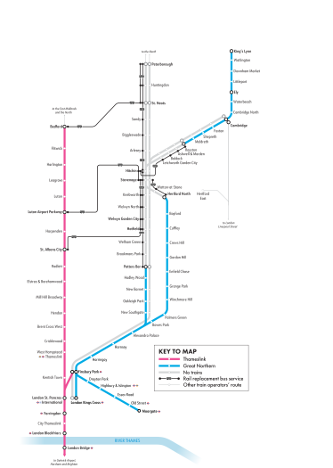 Map of rail closures on 30 August