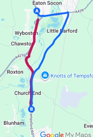 A1 Southound Diversion Map