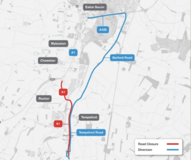Image of diversion route for 21/22 September