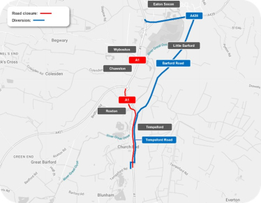 A1 northbound diversion