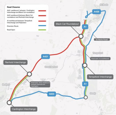 Image of road closure map