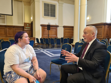 Richard Fuller MP with constituent Juliet at Climate Coalition Lobby Day in July 2025
