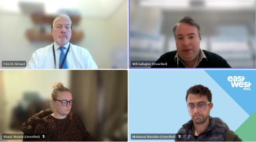 Image of Richard Fuller MP on a call with Will Gallagher of East West Rail