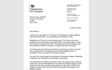 Image of reply from minister