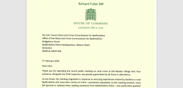 Image of Richard Fuller's letter to PCC John Tizard