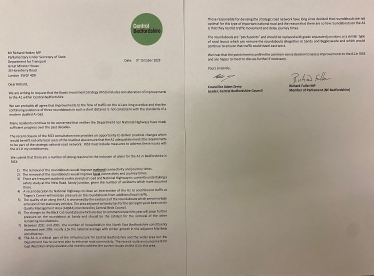 Joint letter to Roads Minister